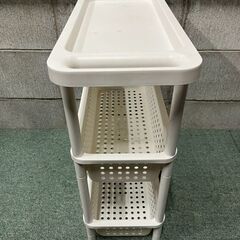 3段 キッチンラック 収納ラック ホワイト 幅48cm×奥行22cm×高さ54cm の画像