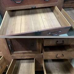 大型 和箪笥 木製 収納 布団 小物 和風 大正～昭和 レトロ 幅180cm×奥行80cm×高さ170cm の画像