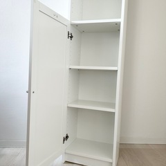IKEA イケア ホワイト BILLY ビリー OXBERG オクスベリ 本棚　白　扉付きの画像