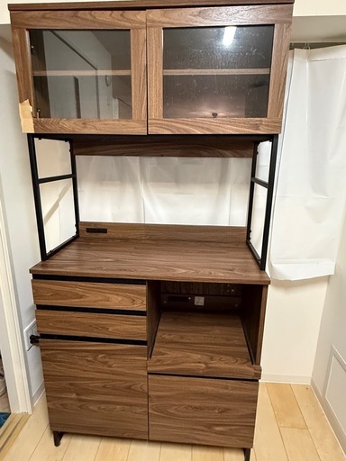 おしゃれ食器棚　キッチンボード 幅90cm