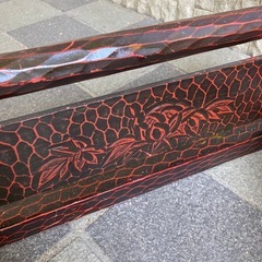 中古、鎌倉彫り、漆衣桁、痛みありの画像