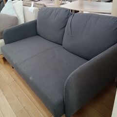 ★ジモティ割あり★ IKEA 2人掛けソファ グレー H70×D75×W120 クリーニング済み TK5492の画像