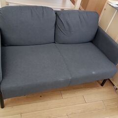 ★ジモティ割あり★ IKEA 2人掛けソファ グレー H70×D75×W120 クリーニング済み TK5492の画像