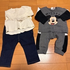80cm 長袖シャツ、長ズボンセット