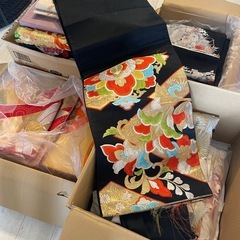 着物の帯4箱分 リメイクやDIYにどうぞの画像
