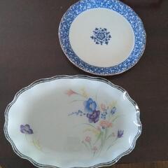 大皿2枚　ガラス　たち吉
