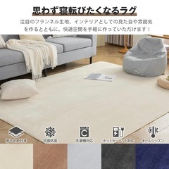 アイボリー 
ラグ カーペット 滑り止め付 洗える ラグマット 3畳 200×245cm 絨毯 オールシーズン フランネルラグ 抗菌 防臭 ホットカーペット対応 無地の画像