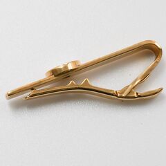 ダンヒル DUNHILL タイピン ゴールド系 丸ロゴ 箱付き メンズ 中古 美品の画像