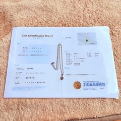 天然石 エメラルド 中央宝石鑑別書 ネックレス