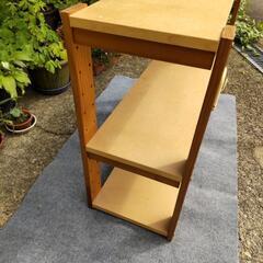木製の手づくり収納棚　木製シェルフ　ウッドラック　DIY オープン収納棚　ハンドメイドの画像