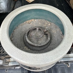 骨董 火鉢 家紋 サイズ直径48×高さ28cmの画像