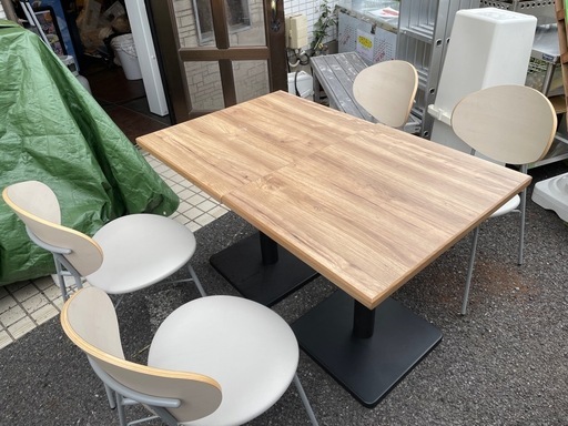 カフェ、飲食店等におすすめ　イス、テーブル6点セット　※直接引取限定