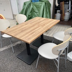 カフェ、飲食店等におすすめ　イス、テーブル6点セット　※直接引取限定の画像