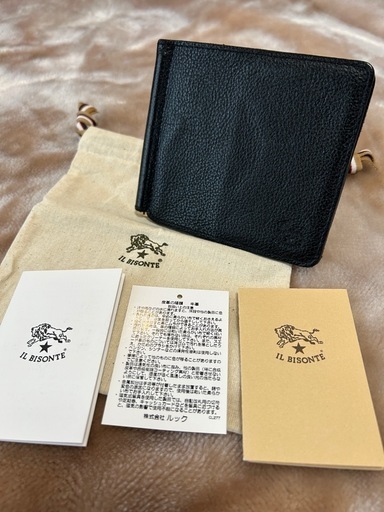 美品イルビゾンテマネーレザークリップウォレットイタリア製牛革財布メンズレディース