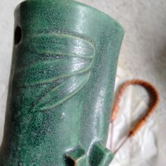 茶道具　花器　手付花生　嵯峨野　たち吉　橘　竹笹模様　陶器の画像