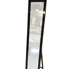 焦茶のスタンドミラー 縦長デザイン　高さ約150cm 幅約33cm 全身鏡 スタンドミラー ミラー 鏡 壁掛けの画像