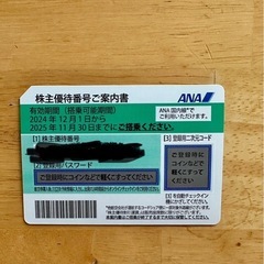 ANA 株主優待番号