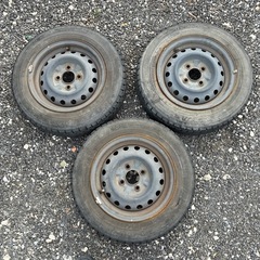 【145/80R13】鉄チンホイール付きタイヤ 3本セット（スタ...
