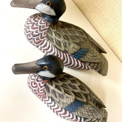 鴨のオブジェ2羽（大）の画像