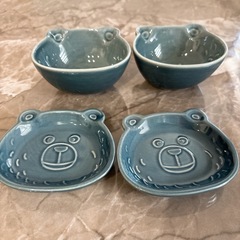 くまちゃん 小皿 食器4点セットの画像