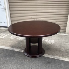 A569♻️大幅値下げ🉐エルガダイニングテーブル✨直径120cm 高さ70cm ラウンドテーブルの画像
