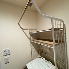 【ランドリーラック☆高さ調節可☆白☆5段階☆ハンガー掛け】の画像