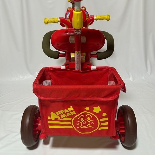 中古品　美品　アンパンマン　三輪車　赤　押し車