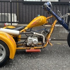 交換可能 実動 カブトライク チョッパー カスタム ミニカー 側車付 改造の画像