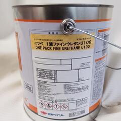あげます！　ニッペ 1液ファインウレタン U100 15-20B 3kg 茶系 未開封 2022年 古いです 　塗料の画像