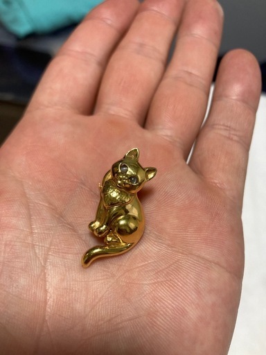 k18 猫　タイピン・ブローチ