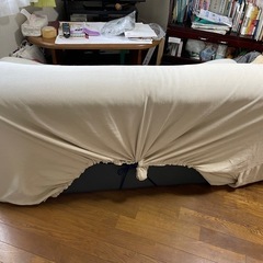 三人掛けソファ　本革　使用感ありの画像