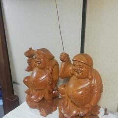 木彫り 恵比寿大黒の画像