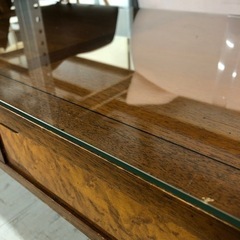 ローテーブル DREXEL HERITAGE ガラス天板付き　ブラウン【トレファク堺福田店】の画像