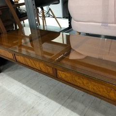 ローテーブル DREXEL HERITAGE ガラス天板付き　ブ...