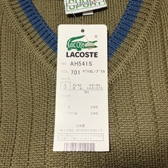 LACOSTE オリーブニットセーター AH541S サイズ3の画像