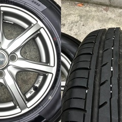 ⚫︎美品！●深溝！●安心国産メーカー！⚫︎程度良！●決まらなければ処分します●タイヤ＋ホイール4本セット⚫︎23年製！●165/70R14● ヨコハマ ブルーアースES32●スズキ Keiに履いておりました。の画像