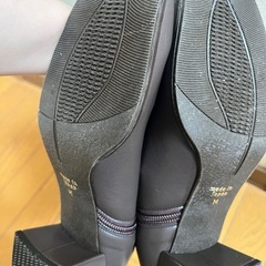 ESPERANZAスクエアトゥローヒールストレッチロングブーツの画像