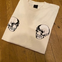 ジャンク汚れありますドクロスカル綿100%Tシャツ半袖カットソー...