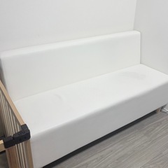 【上質×圧迫感ゼロ】白本革ソファ（幅150cm）※実物写真あり◎