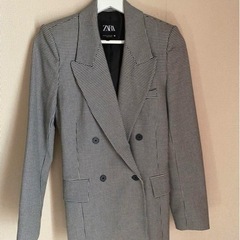 新品未使用 ZARA チェック テーラードジャケット オーバーサ...