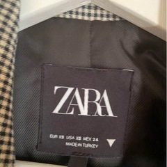 新品未使用 ZARA チェック テーラードジャケット オーバーサイズ グレーの画像