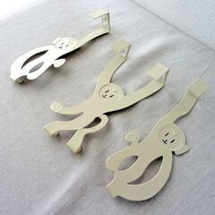 未使用】可愛いお猿さんのドアハンガー　３個セット　ドアフック　猿　モンキーの画像