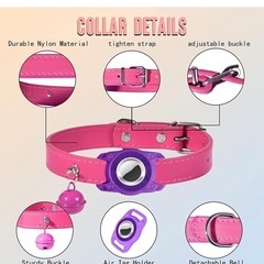 猫首輪 エアタグ Airtag 猫首輪のみ　 新品未使用　ワインレッドの画像