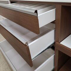 J9709　NITORI　ニトリ　キッチンボード　CLAUDE-120KB-MBR　ミドルブラウン　クリーニング済み【リユースのサカイ柏店】の画像