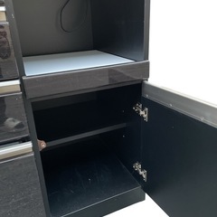 サンコウ キッチンカウンター 食器棚 ロータイプ 木製 引き出し収納の画像