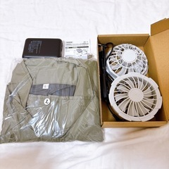 【新品】 空調服　Ｌ　バッテリーファンセット 　作業服　グリーン...