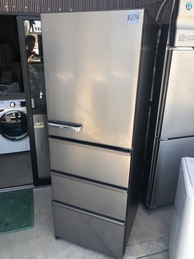 NO B274 ?福岡市内配送設置無料✨?冷蔵庫 Delie（デリエ） チタニウムシルバー AQR-V43J-S [430L /4ドア
