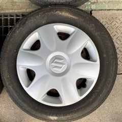 🌈価格応談可能！バリ山 13インチ 軽自動車用 スズキ純正 タイヤ&ホイール 4本セット(4穴)の画像