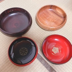 喜八工房 大皿 木製 漆器 朱赤 黒 菓子 鉢 果物 木の器