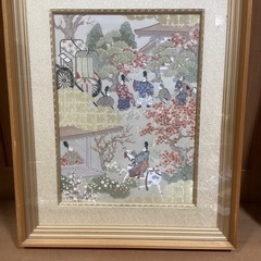 京都 長嶋成織物 西陣織刺繍画　平安絵巻の画像